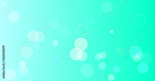Billede på lærred Abstract turquoise bubbles