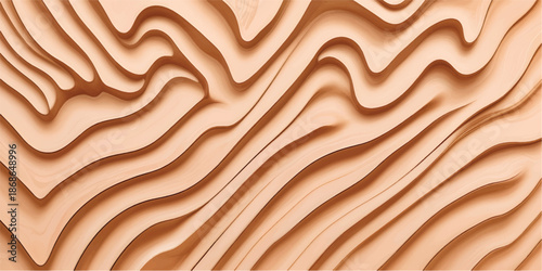 A dry oak board surface features a natural wood grain pattern with orange and brown waves resembling the textured design of a desert sand dune