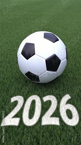 Vertical: Soccer Ball with Confetti & 