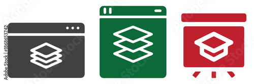 fullstack full stack developer development designer ui ux web development icon. vector Eps 10