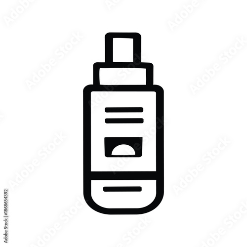 Portable Memory Essential USB Drive black Icon white background