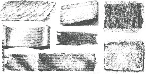 Assortment of grunge paper textures and torn parchment featuring rough edges and abstract distressed patterns for creative