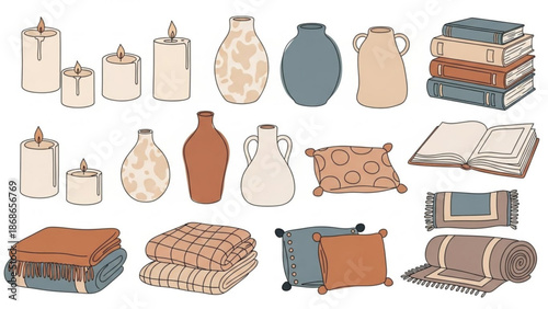 Cozy home decor items for a warm atmosphere