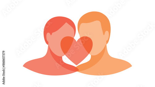 Couple in Love with Heart Symbol, Generative AI.