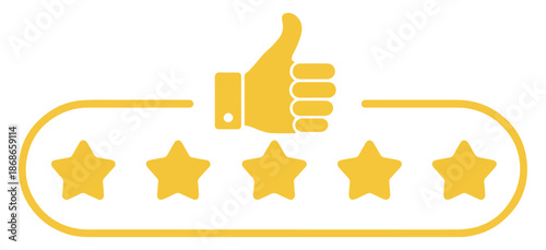 thumb up five star review icon