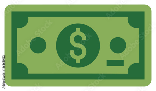 dollar banknote cash money icon