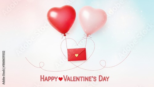 Celebrate love with heart-shaped balloons on valentine's day