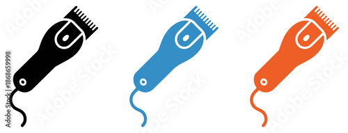 electric hair clipper trimmer icon set