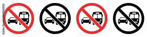 no overtaking traffic icon set
