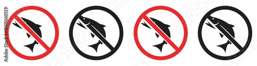 no fishing prohibition conservation sign set