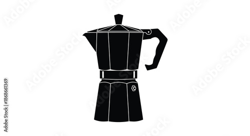A striking black silhouette of a classic italian stovetop espresso maker a visual delight silhouette