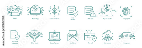 Complete Cybersecurity Suite: Virus, Bug, and Payment Protection Icons