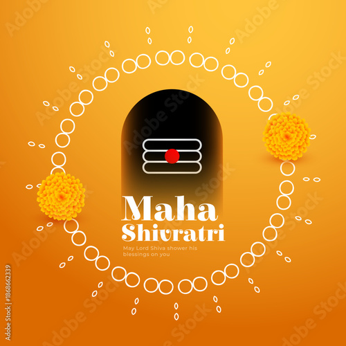 Maha Shivratri Festival Background with Shiva Lingam Illustration