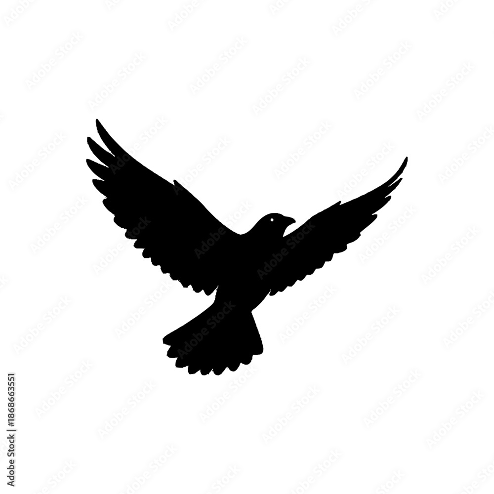 Fototapeta premium Flying Bird Silhouette Vector