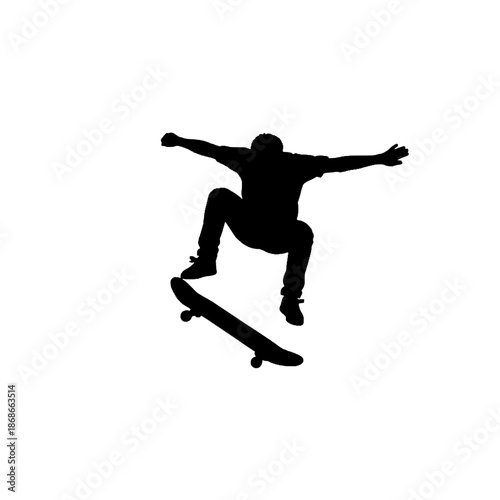 Εκτύπωση καμβά Skateboarder Ollie Jump Silhouette