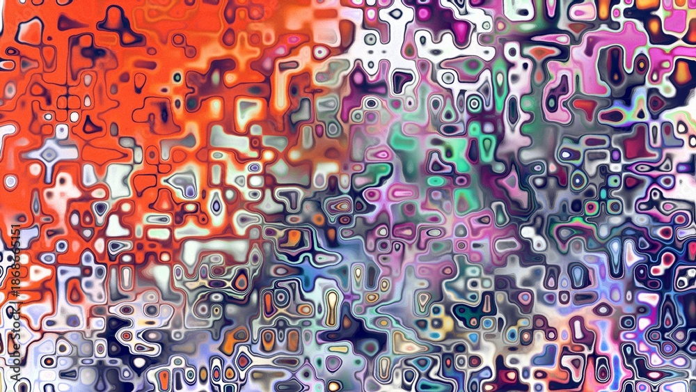 Fototapeta premium Abstract organic cellular texture with soft purple and pink tones, fluid mosaic pattern and dreamy digital surface