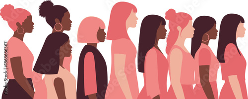 International women's day celebration silhouette isolated on transparent background