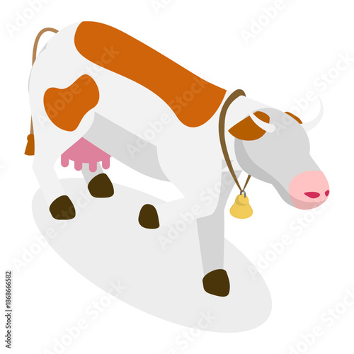 3D Isometric Flat Vector Illustration of Dairy Farm, Milk Products. Item 3