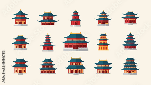 Collection of Traditional Chinese Pagoda Buildings 2.