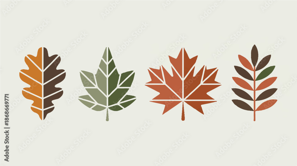 Fototapeta premium colorful autumn leaves on beige background