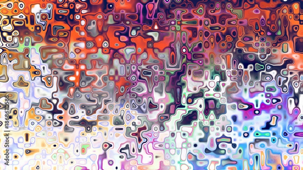 Naklejka premium Abstract organic cellular texture with soft purple and pink tones, fluid mosaic pattern and dreamy digital surface