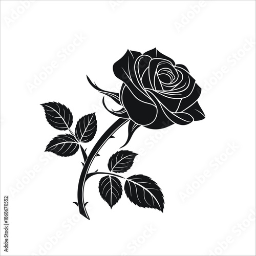 Coloring Book For Kid Rose  Vector 