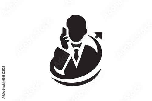 Telemedicine icon silhouette on white background.