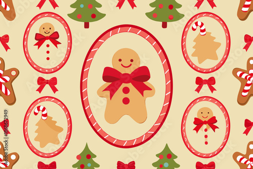 Gingerbread man isolated on white background Vector