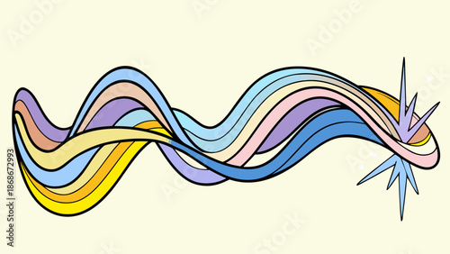 Wavy lines isolated on white background Vector