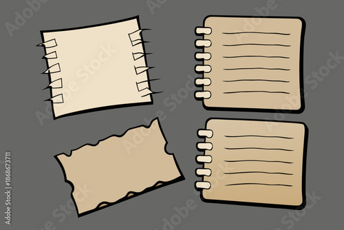 Notebook pages isolated on white background Vector
