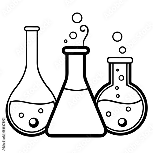 Flasks isolated on white background Vector