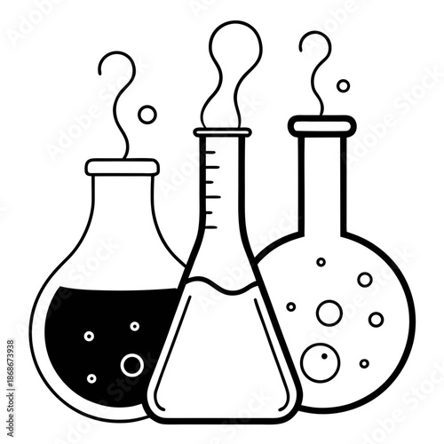 Flasks isolated on white background Vector