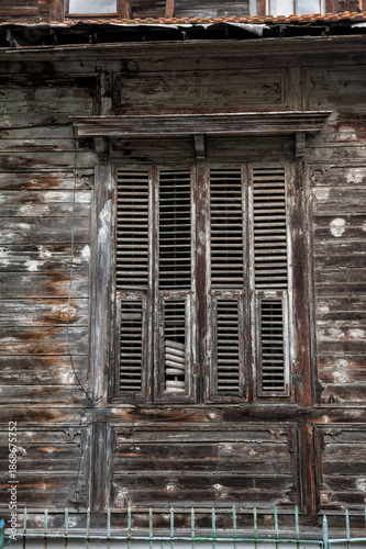 Abandoned weathered building reflects historic decline