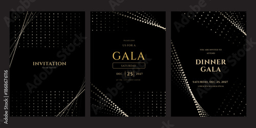 Elegant Gala Invitation Templates 2027  Luxury Black and Gold Design