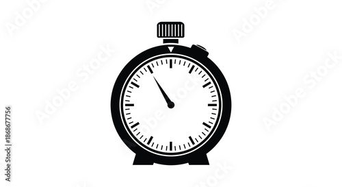 A stark black and white image of a classic stopwatch capturing the essence of time itself silhouette