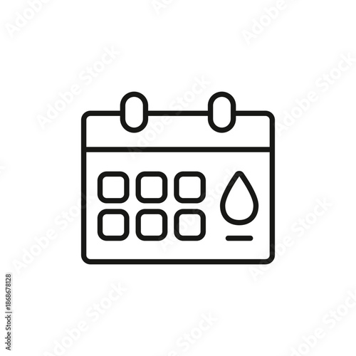 Menstrual calendar icon. Period calendar. Vector. Line style.