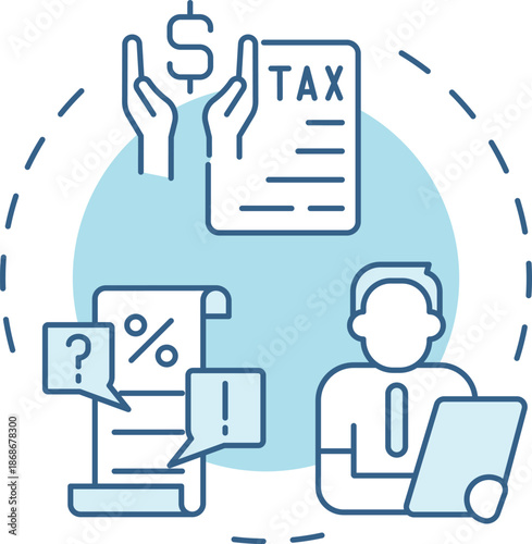 Tax and financial consultation illustrations for accounting and taxation purposes