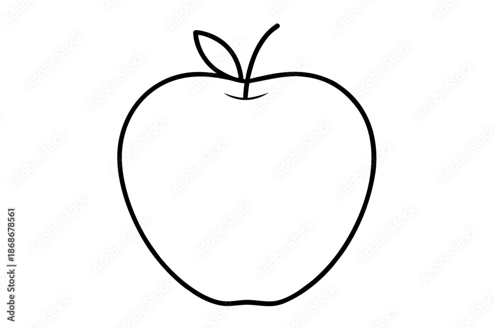 Fototapeta premium Fresh Minimalist Apple Sketch – Clean Nutrition Brand Logo Vector