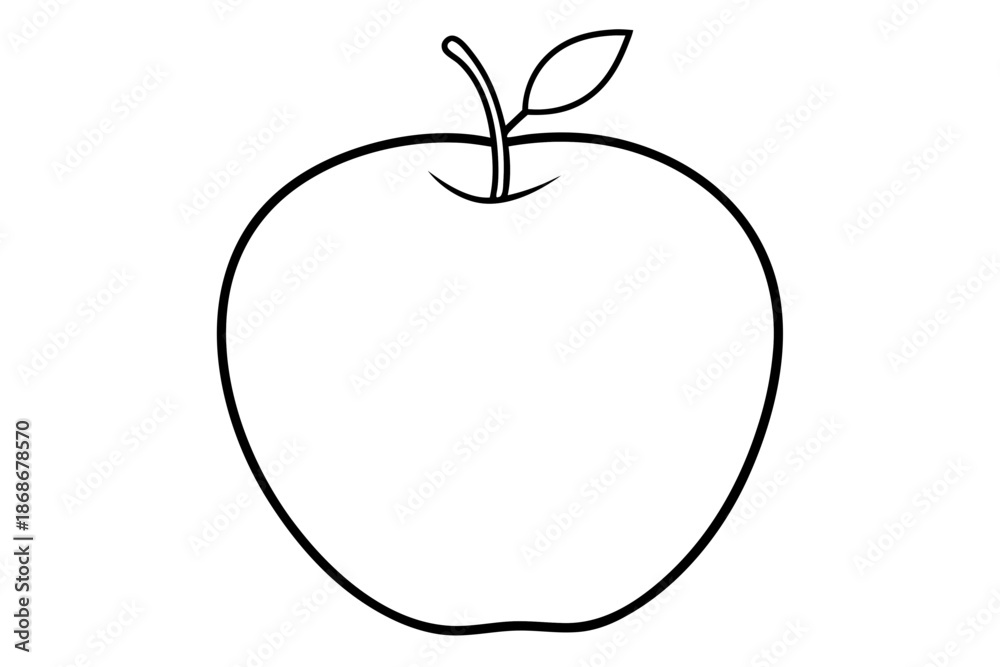 Fototapeta premium Fresh Minimalist Apple Sketch – Healthy Nutrition Food Illustration