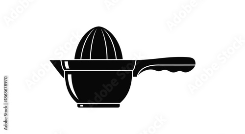 A striking black silhouette of a classic citrus juicer showcasing a kitchen essential silhouette