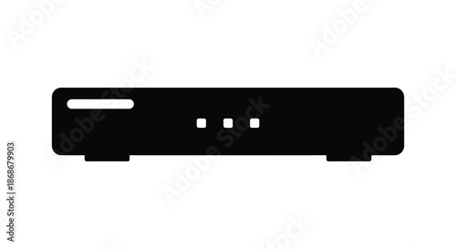A simple black rectangle with small cutouts representing an electronic device silhouette