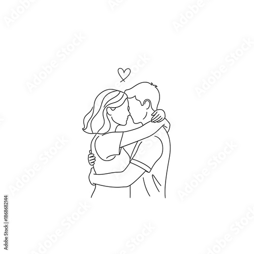 Couple embracing each other with love and affection