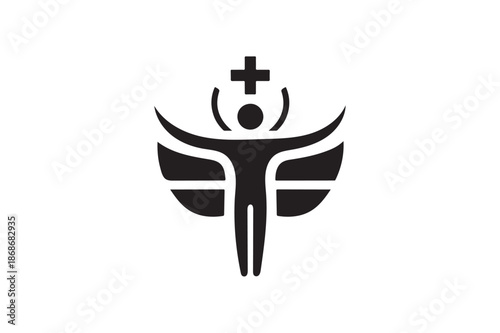 Preventive healthcare icon silhouette on white background.