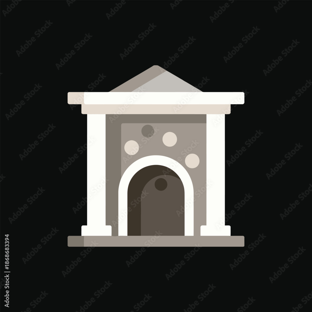 Fototapeta premium Classic Greek Style Building Front Illustration.