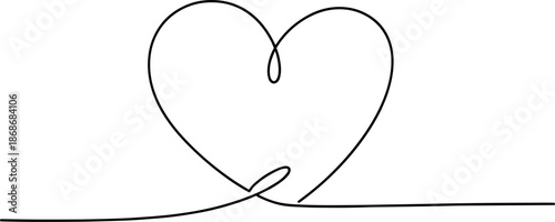 Simple Continuous Line Heart Illustration
