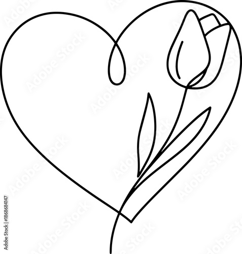 Minimal Heart Line Drawing Romantic Illustration