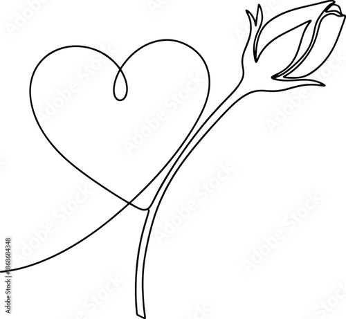 Stylish Heart Line Art Illustration Valentine Theme
