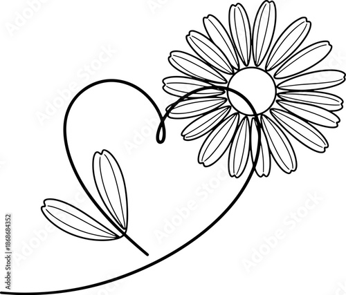Clean Heart Line Art Minimal Love Illustration