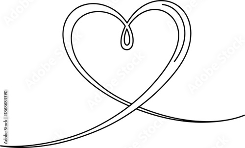Simple Heart Line Art Love Symbol Illustration