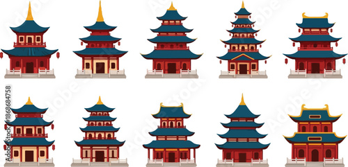 Collection of Traditional Chinese Pagoda Buildings 1.